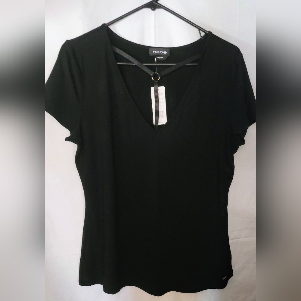 Bebe Classic Black Short Sleeve Top (69C)